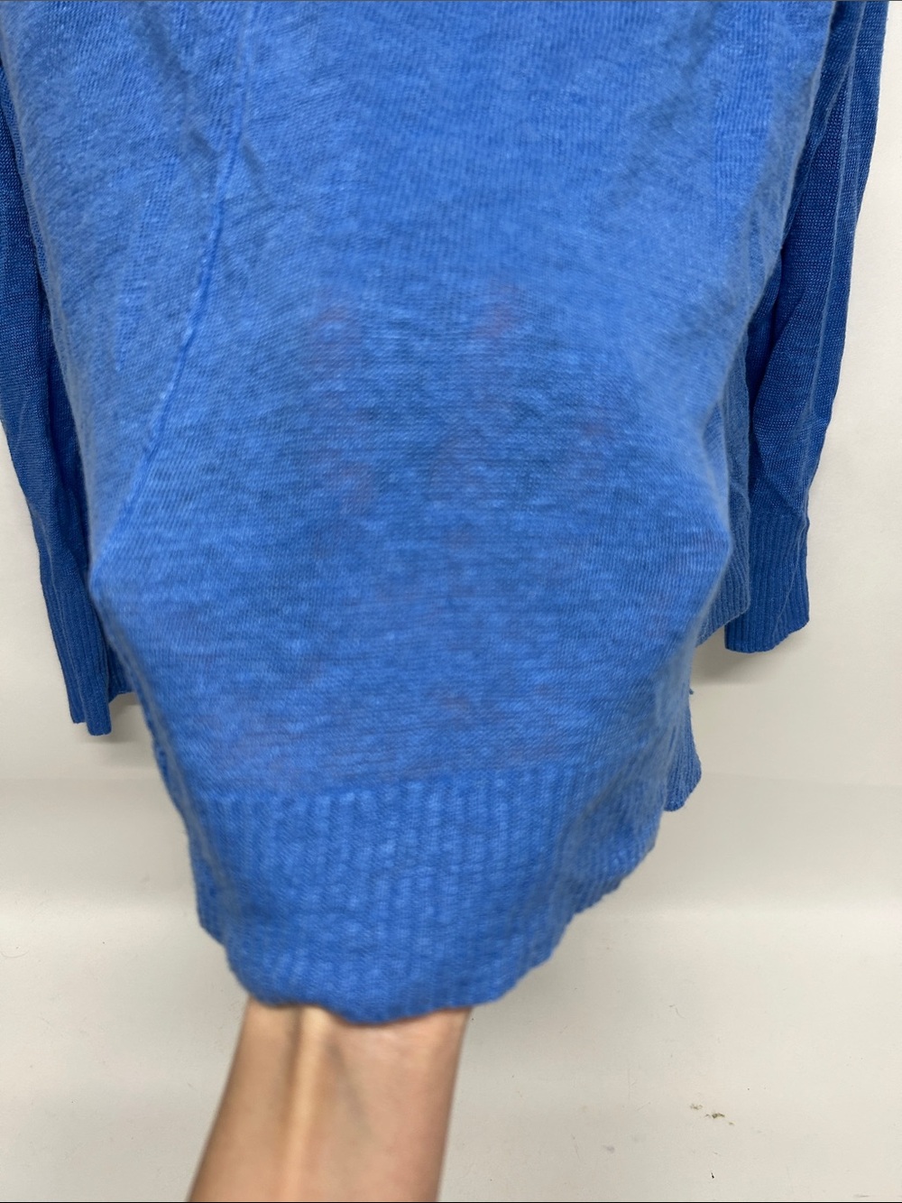 Eileen Fisher Blue V-Neck Lightweight Sweater - Picture 5 of 7